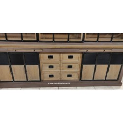 Bibliothèque style Industriel bois et métal