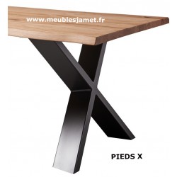 Table ovale pieds métal en X C P1 DO-1