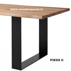 Table rectangulaire chêne massif + métal Réf. C P2 DR