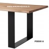 Table rectangulaire chêne massif + métal Réf. C P2 DR