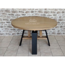 Table ronde Style Atelier en chêne