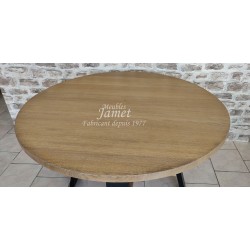 Table ronde Style Atelier en chêne
