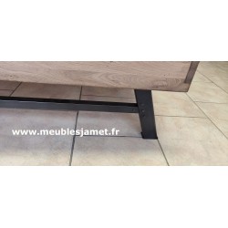 Table basse relevable dessus Patchwork de chêne