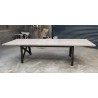 Table Style Industriel en chêne massif avec 2 allonges
