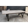 Table Style Industriel en chêne massif avec 2 allonges