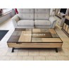 Table basse relevable dessus Patchwork de chêne
