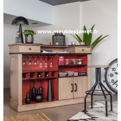 Meuble bar bois et métal Réf. A 5212