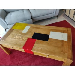 Table basse PATCHWORK de couleur HONORINE