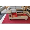 Table basse 2 plateaux relevable à roulettes
