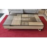 Table basse 2 plateaux relevable à roulettes