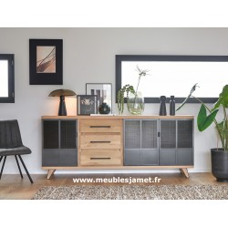 Meuble bas Style Contemporain bois et métal Réf. GAL40 C