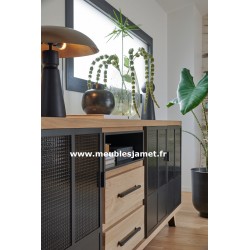 Meuble bas Style Contemporain bois et métal Réf. GAL40 C