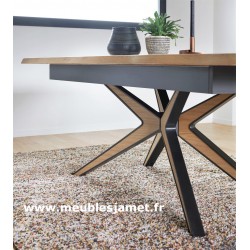 Table chêne et métal sur mesure 