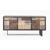 Buffet enfilade 3 portes 2 tiroirs Patchwork de bois