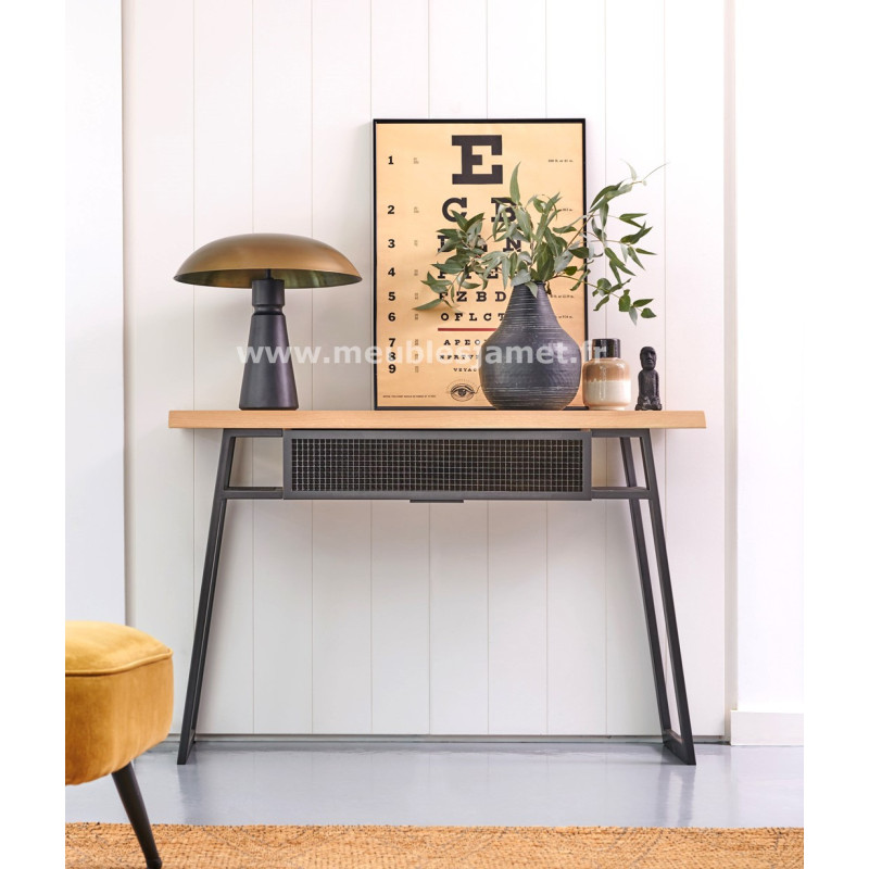 Console Style Industriel  Bois et métal Réf. GAL79 C
