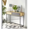 Console  2 tiroirs bois et métal Réf. BKS79 C