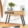 Console 2 tiroirs chêne et métal Réf. FUS79 C