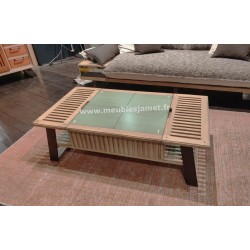 Table basse plateau relevable bois et métal Réf. A 5670 A