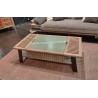 Table basse plateau relevable bois et métal Réf. A 5670 A