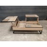 Table basse deux plateaux relevables PATCHWORK Réf. A2994P