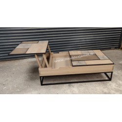 Table basse deux plateaux relevables PATCHWORK Réf. A2994P