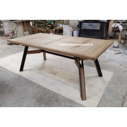 Table Contemporaine Chêne et Métal Réf. MALAKOFF