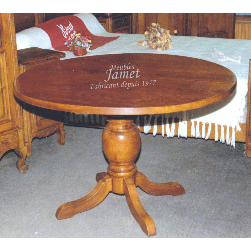 Table ronde pied central en chêne Réf. T813