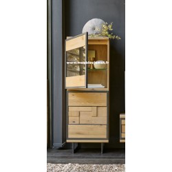 Colonne Style Contemporain Chêne et Métal Réf. PRI12 C