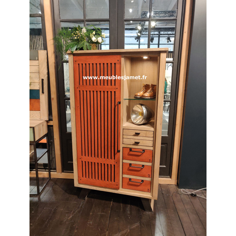 Vitrine Style Industriel Bois et Métal Réf. A 5647 A