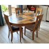 Table Ovale en chêne dessus PATCHWORK Réf. VALFRAMBERT