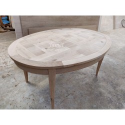 Table Ovale en chêne dessus PATCHWORK Réf. VALFRAMBERT