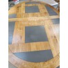 Table Ovale en chêne dessus PATCHWORK Réf. VALFRAMBERT