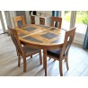 Table Ovale en chêne dessus PATCHWORK Réf. VALFRAMBERT