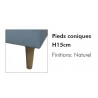 Jeu de 4 Pieds Coniques Hauteur 15 cm
