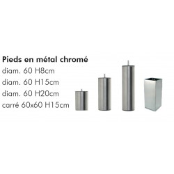 Jeu de 4 Pieds en métal Chromé 