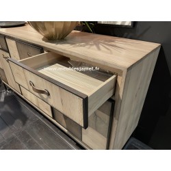 Buffet enfilade 3 portes 2 tiroirs style PATCHWORK A2944P