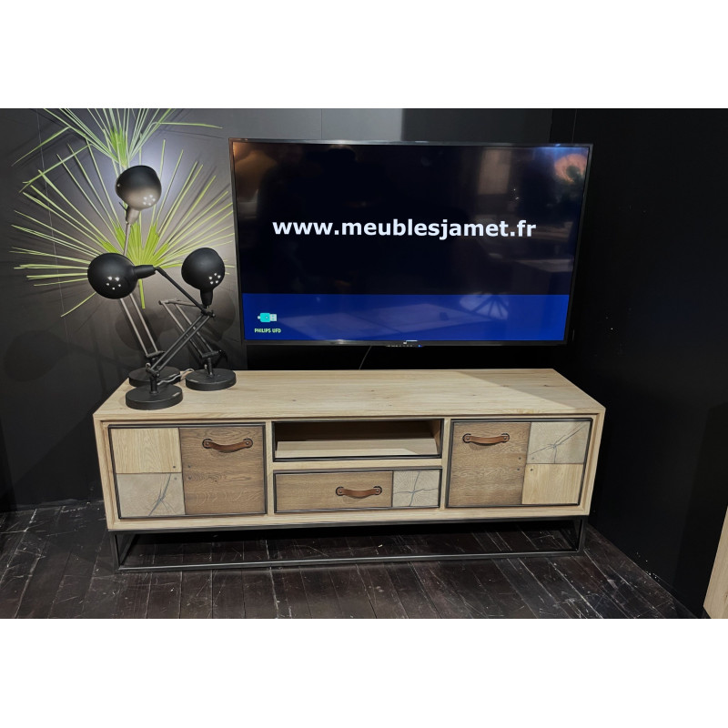Meuble TV Style PATCHWORK de chêne Réf. A2929P