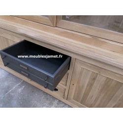 Buffet deux corps Vaisselier 100 % Chêne Massif Réf. POITIERS