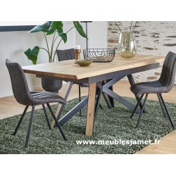 Table de repas Chêne et Métal sur mesure Réf.TAL7P20