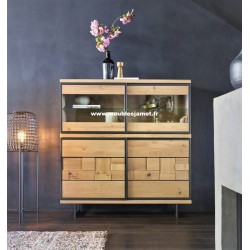 Vitrine Style Contemporaine  Chêne et Métal Réf. PRI24C