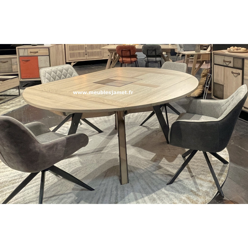 Table Carrée à volets dessus PATCHWORK de chêne Réf.A2916P
