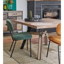 Table Carrée à volets dessus PATCHWORK de chêne Réf.A2916P