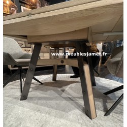 Table Carrée à volets dessus PATCHWORK de chêne Réf.A2916P
