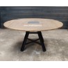 Table carrée à volets Style Industriel Chêne et Métal CHAMBOURG