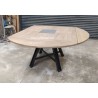 Table carrée à volets Style Industriel Chêne et Métal CHAMBOURG