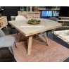 Table carrée à volets en chêne massif Style Atelier A5746