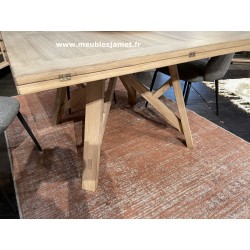 Table carrée à volets en chêne massif Style Atelier A5746