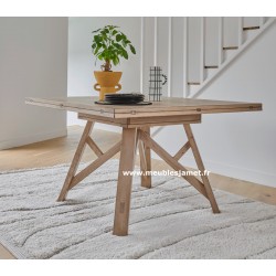 Table carrée à volets en chêne massif Style Atelier Réf. A5746