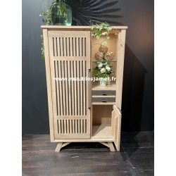 Vitrine Style Atelier en Chêne Réf.A5747