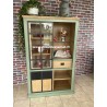 Meuble Vitrine Style Industriel Chêne et métal Réf.EU24 Olive